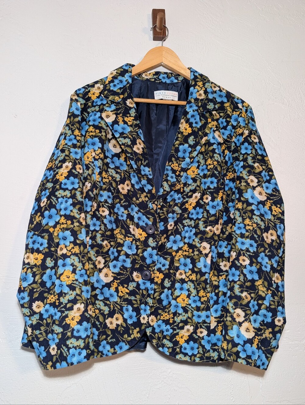 Vintage Corduroy Floral Boho Cottagecore Fall Jacket Eclectic Statement Whimsi